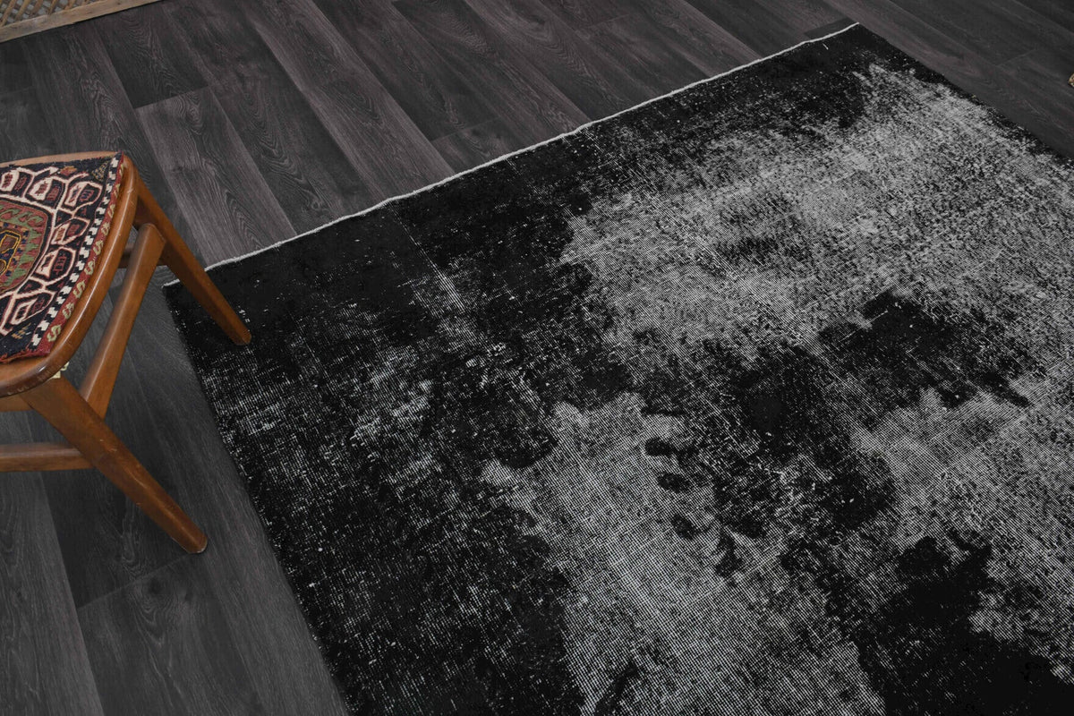El yapımı vintage halı 183x274 cm düz desenli yün - üstten görünüm