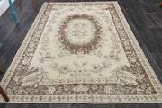 El yapımı vintage halı 168x259 cm oryantal desenli yün - detay görünümü