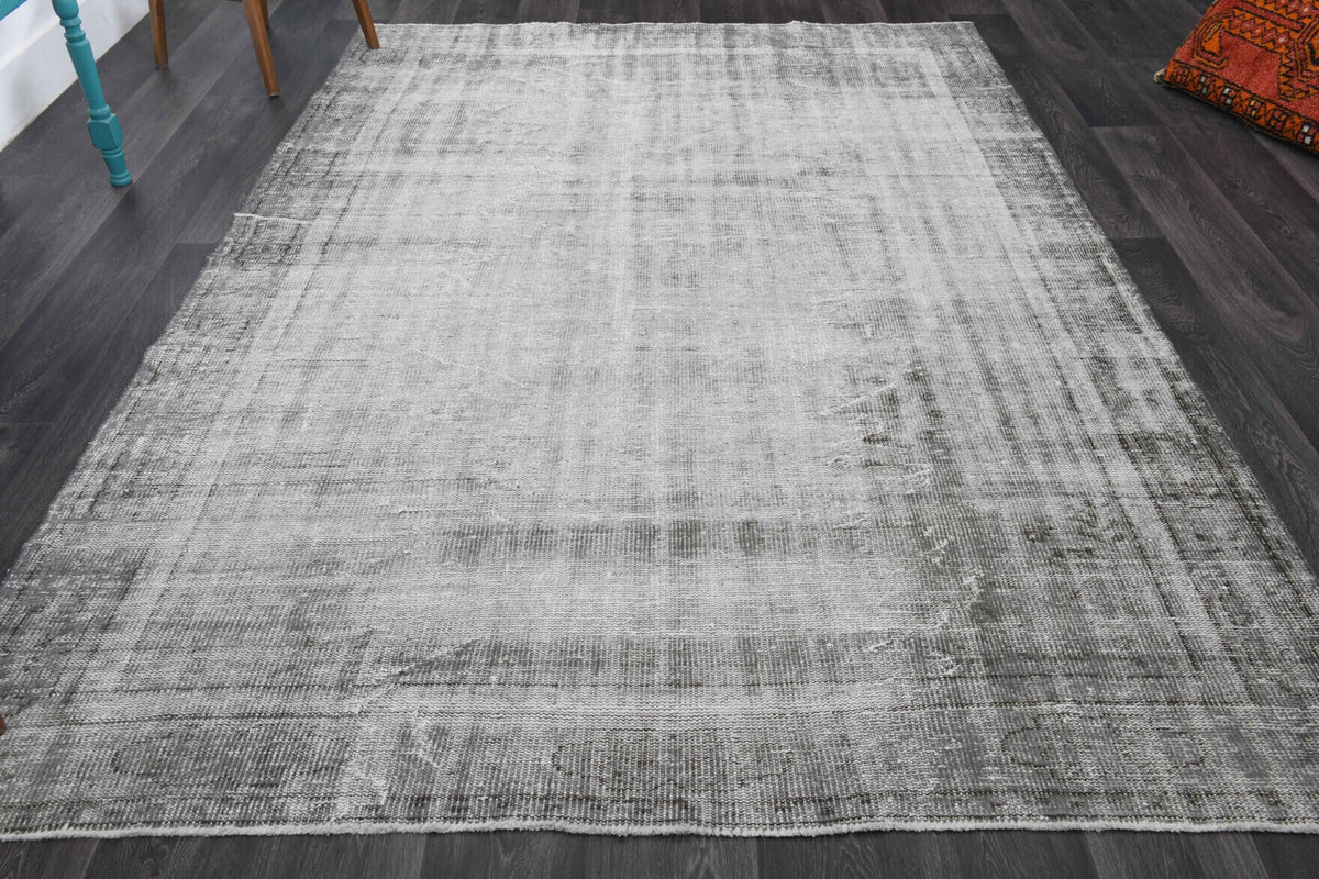 El yapımı vintage halı 183x274 cm düz desenli yün - detay görünümü