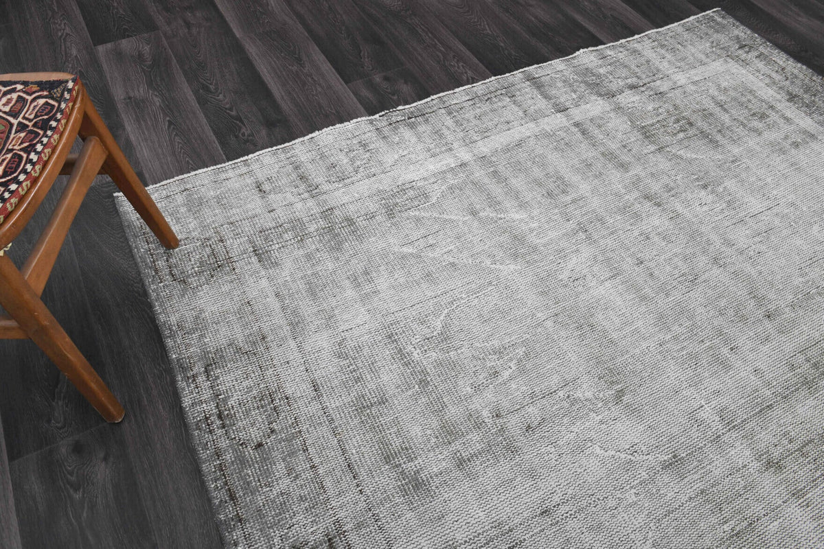 El yapımı vintage halı 183x274 cm düz desenli yün - üstten görünüm