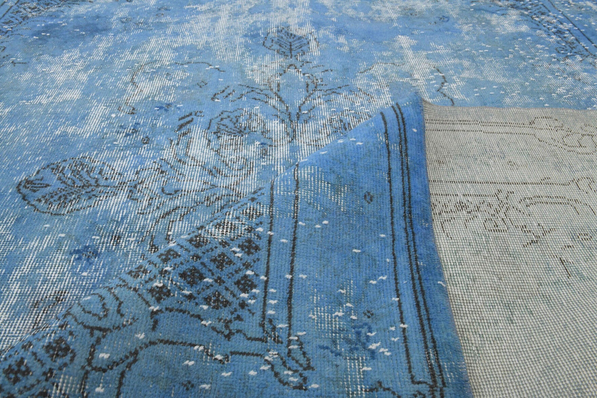 El yapımı vintage halı 193x300 cm düz desenli yün - farklı açıdan görünüm