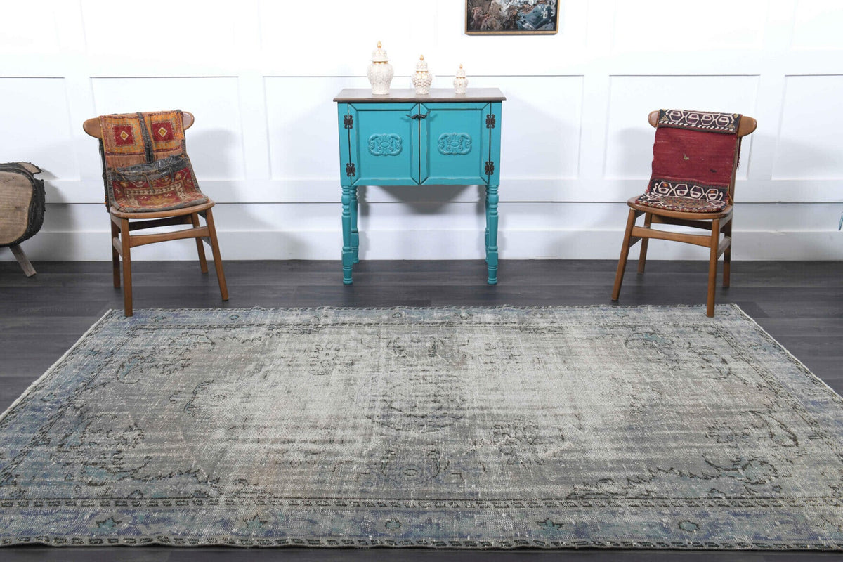 El yapımı vintage halı 170x287 cm oryantal desenli yün - desen detayı