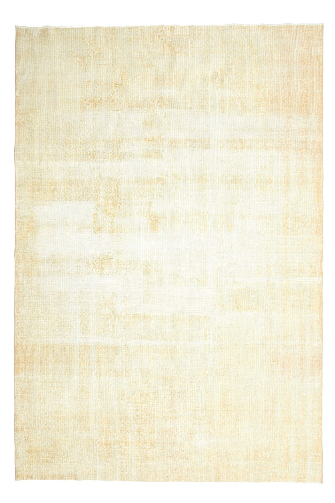 El yapımı vintage halı 201x302 cm düz desenli yün - ışık altında renk detayı