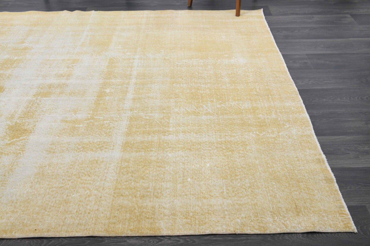 El yapımı vintage halı 201x302 cm düz desenli yün - mekan görünümü