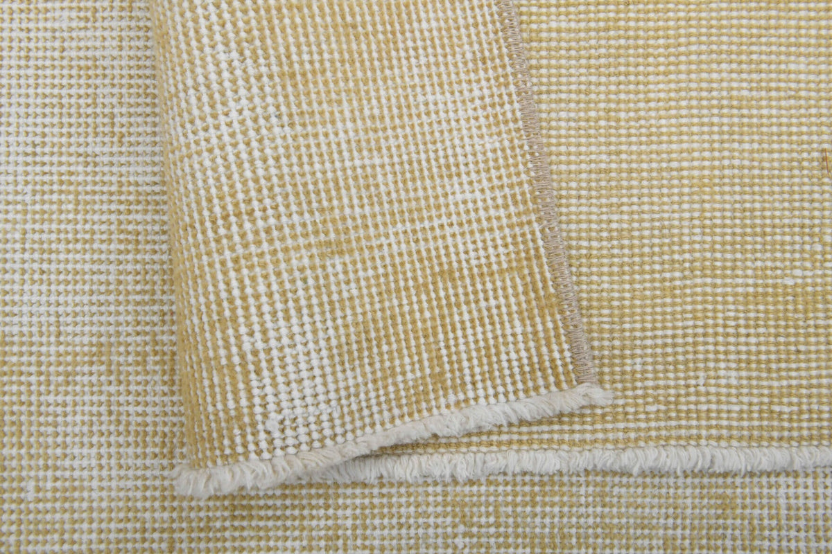 El yapımı vintage halı 201x302 cm düz desenli yün - açık alan görünümü