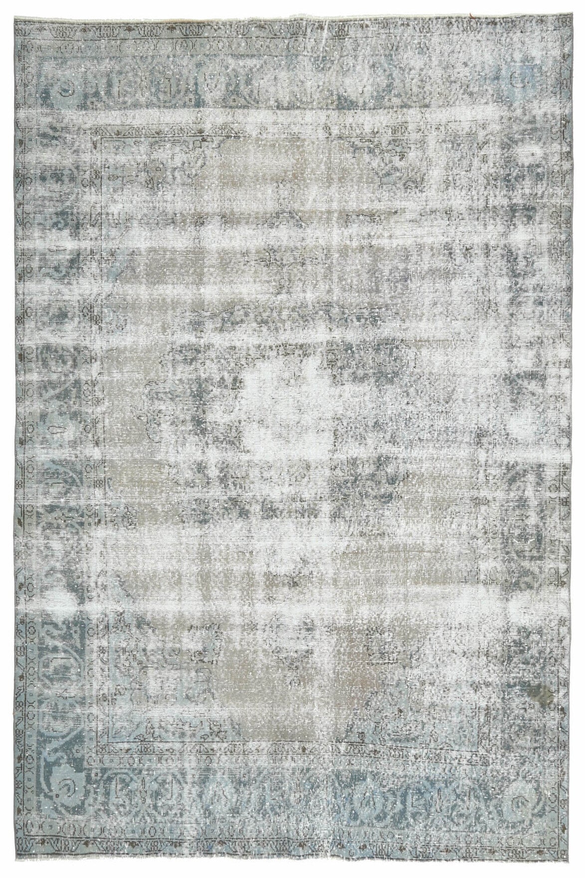 El yapımı vintage halı 198x307 cm oryantal desenli yün - detay görünümü