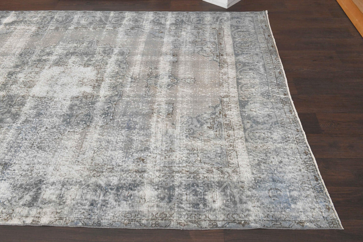 El yapımı vintage halı 198x307 cm oryantal desenli yün - desen detayı