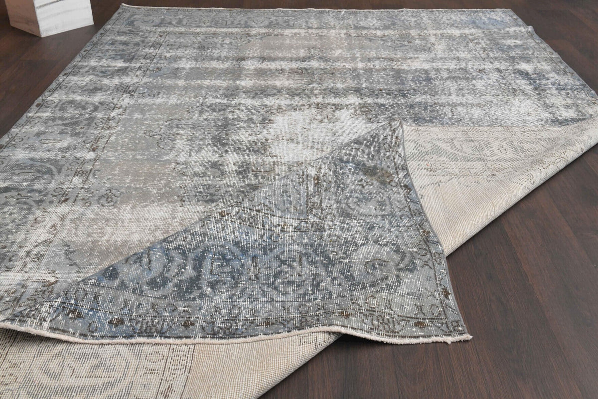 El yapımı vintage halı 198x307 cm oryantal desenli yün