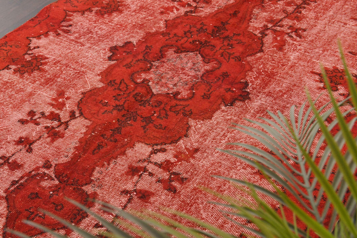 Overdyed Red - Relief Vintage Anatolian Area Rug