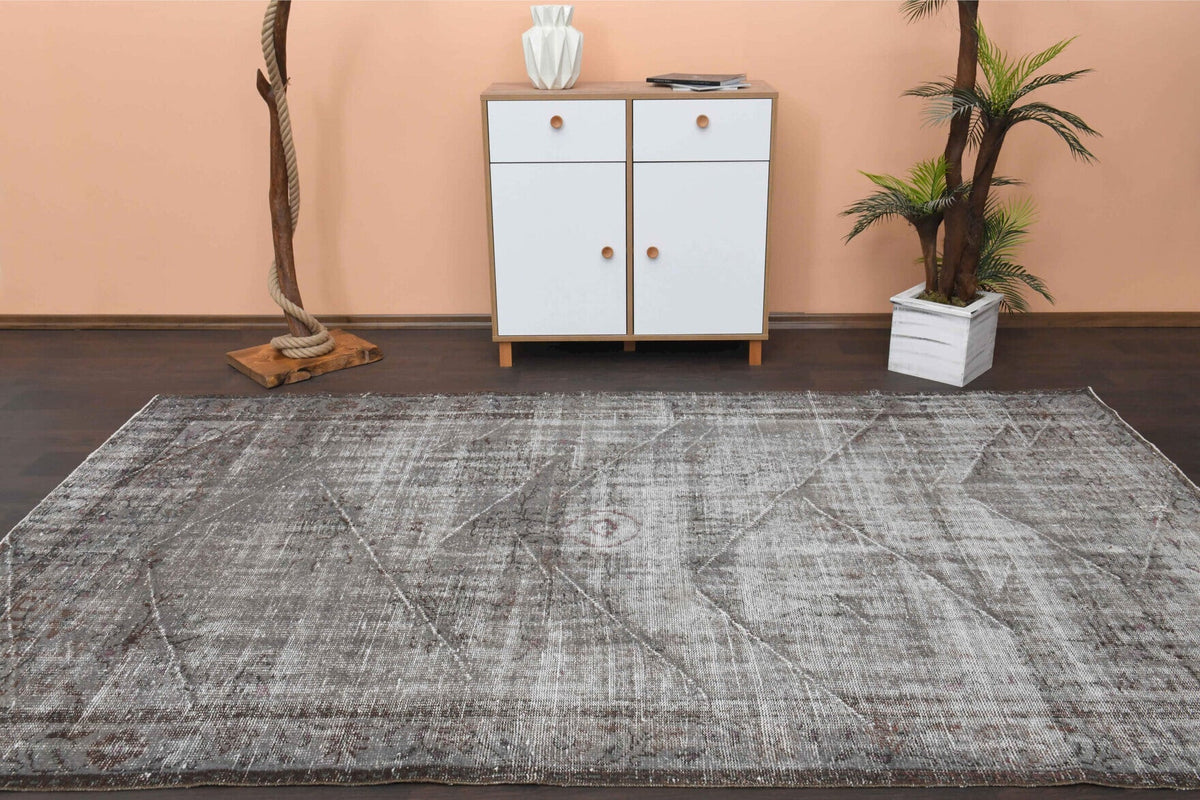 El yapımı vintage halı 183x305 cm oryantal desenli yün - desen detayı