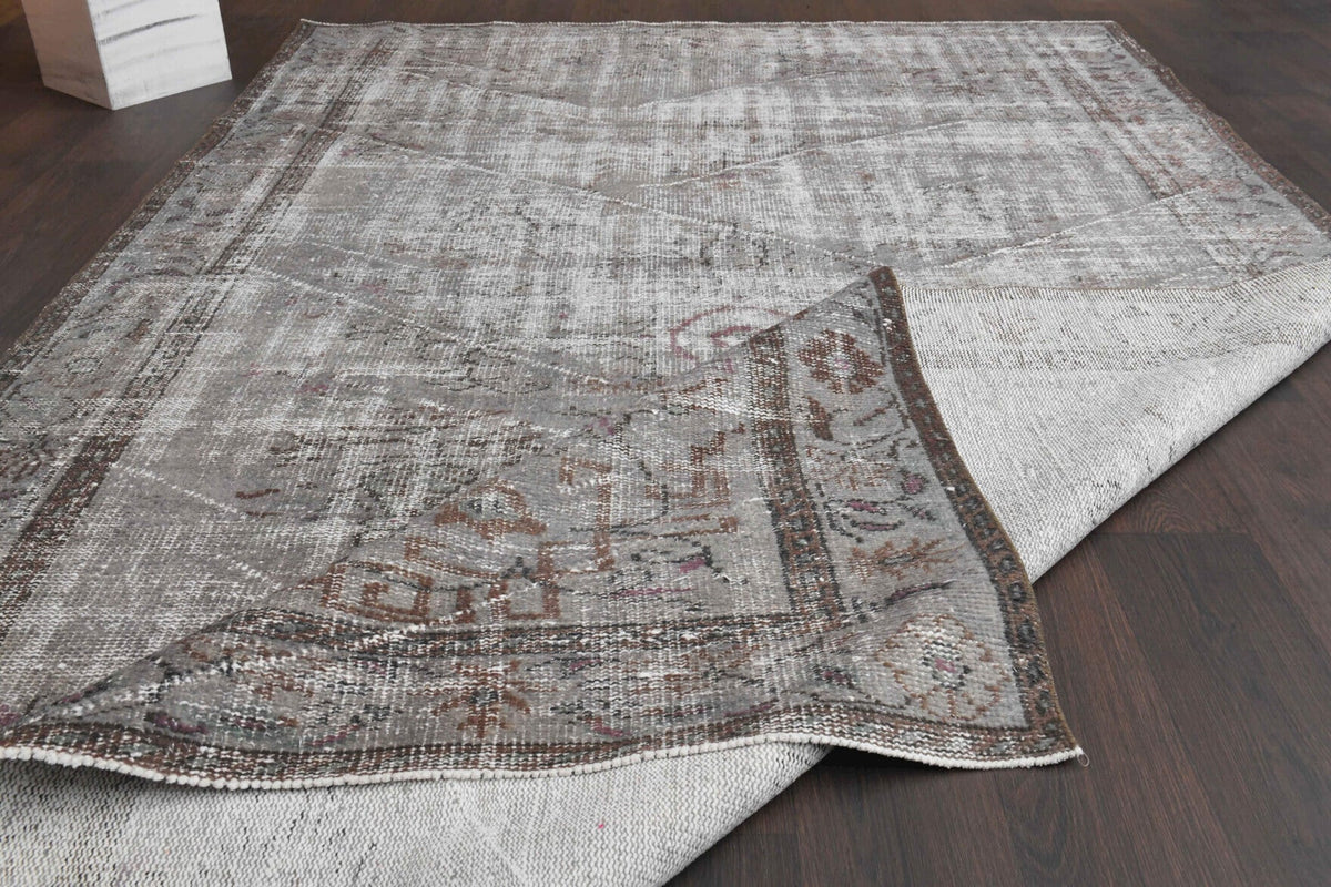 El yapımı vintage halı 183x305 cm oryantal desenli yün - farklı açıdan görünüm