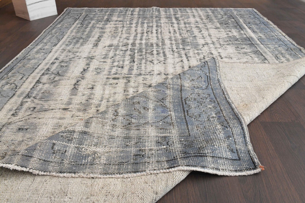 El yapımı vintage halı 183x274 cm soyut desenli yün