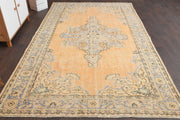 El yapımı vintage halı 185x302 cm oryantal desenli yün - detay görünümü