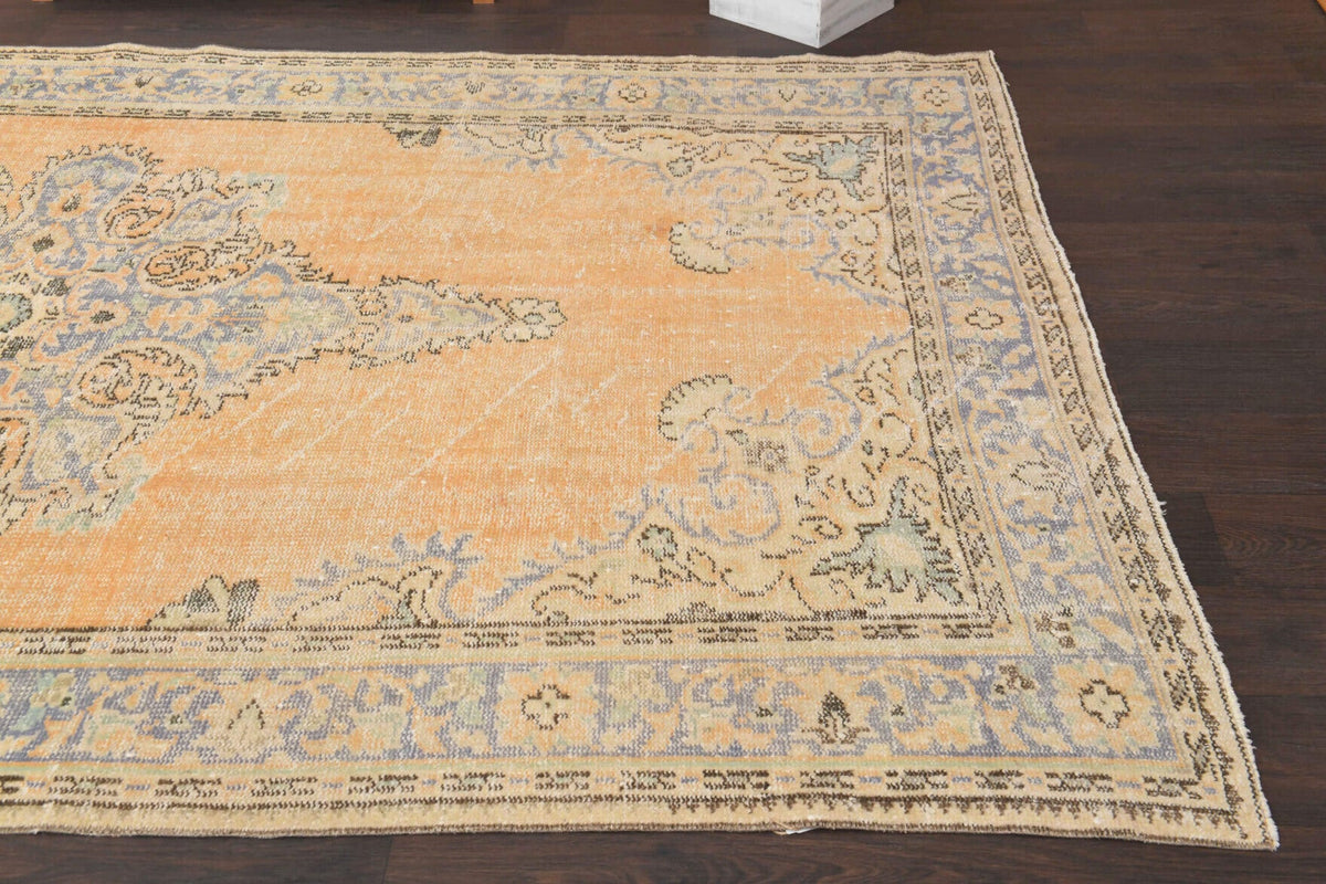 El yapımı vintage halı 185x302 cm oryantal desenli yün - mekan görünümü
