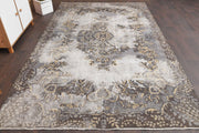 El yapımı vintage halı 198x320 cm oryantal desenli yün - detay görünümü