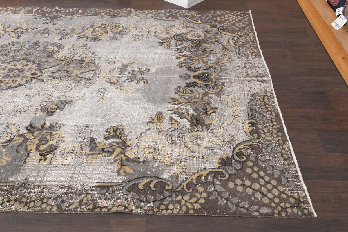 El yapımı vintage halı 198x320 cm oryantal desenli yün - desen detayı