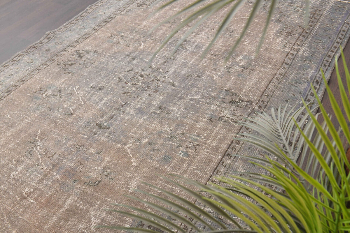 Vintage Neutral Area Oushak Rug