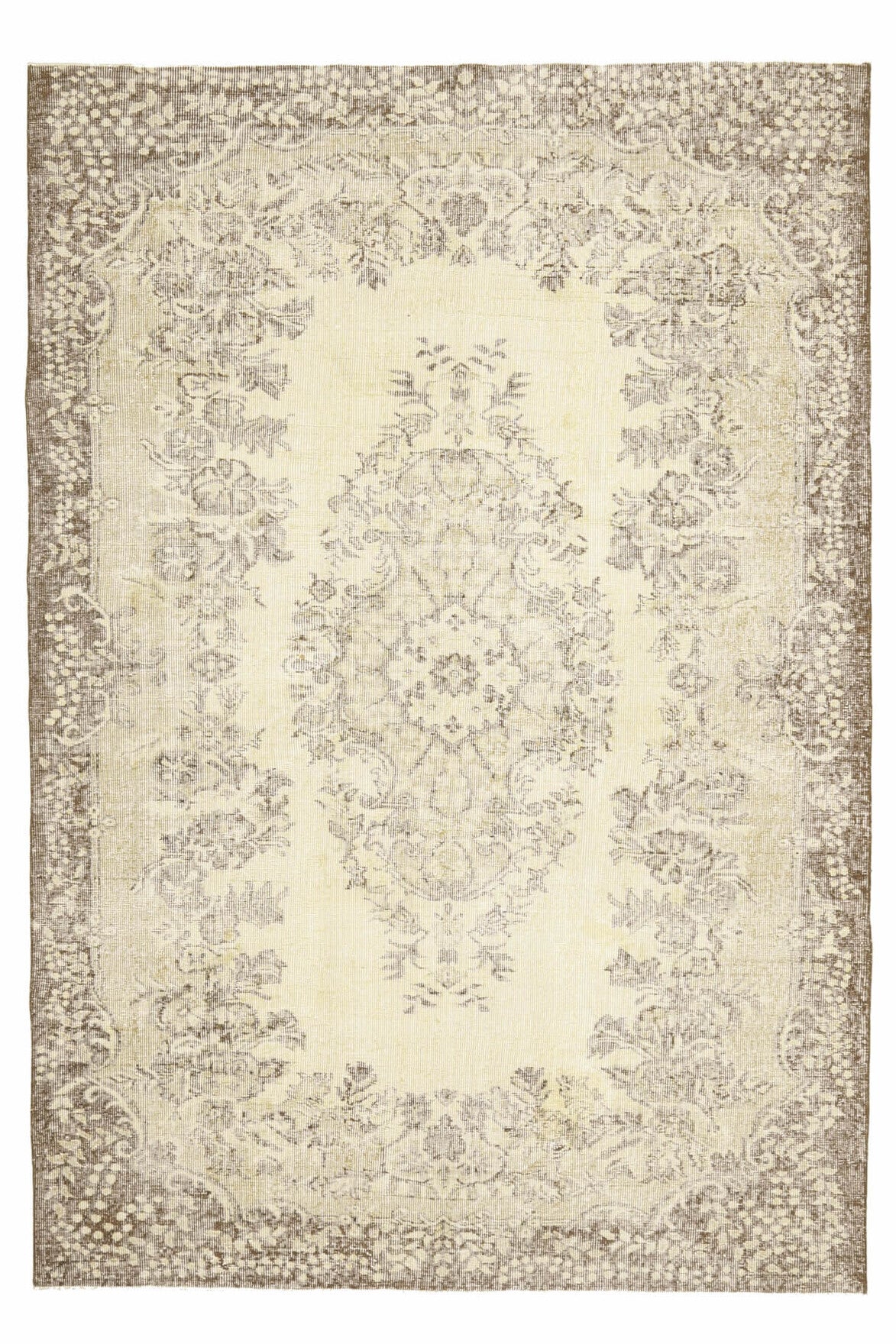 El yapımı vintage halı 193x287 cm oryantal desenli yün