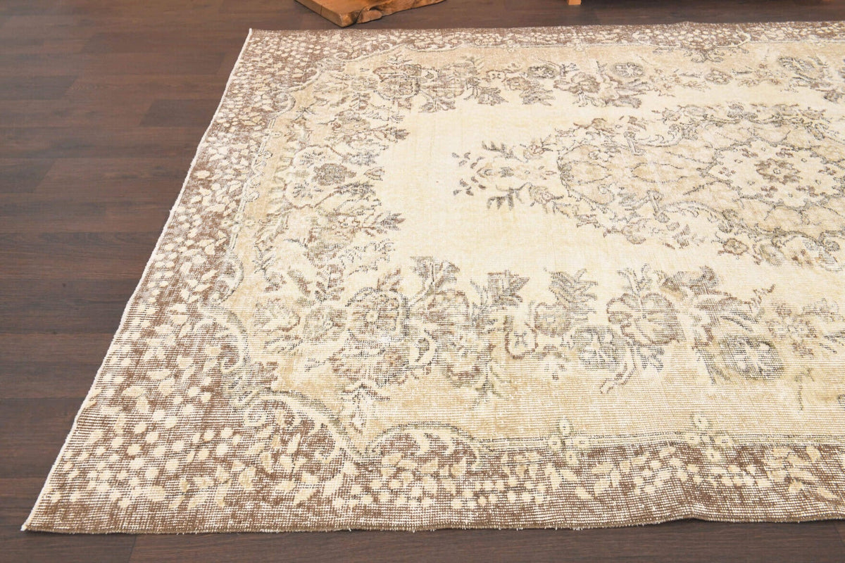El yapımı vintage halı 193x287 cm oryantal desenli yün - farklı açıdan görünüm