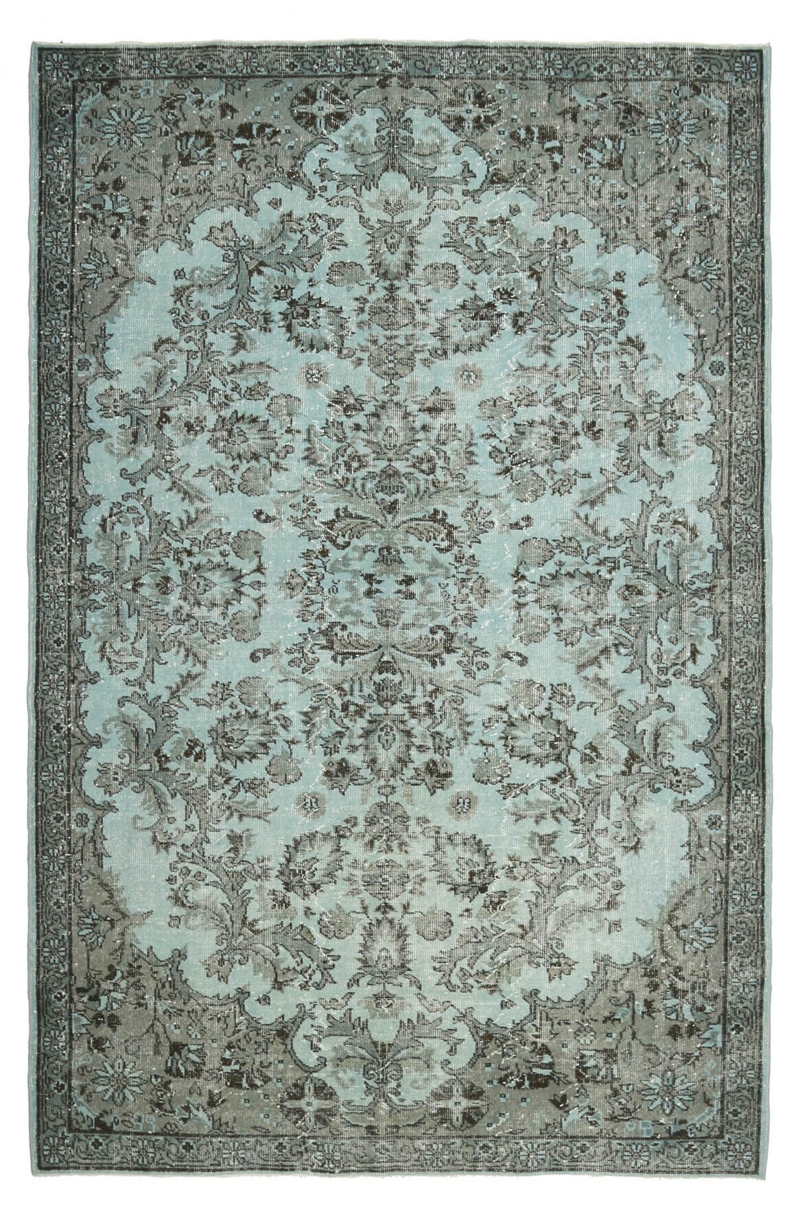 El yapımı vintage halı 183x274 cm oryantal desenli yün - farklı açıdan görünüm