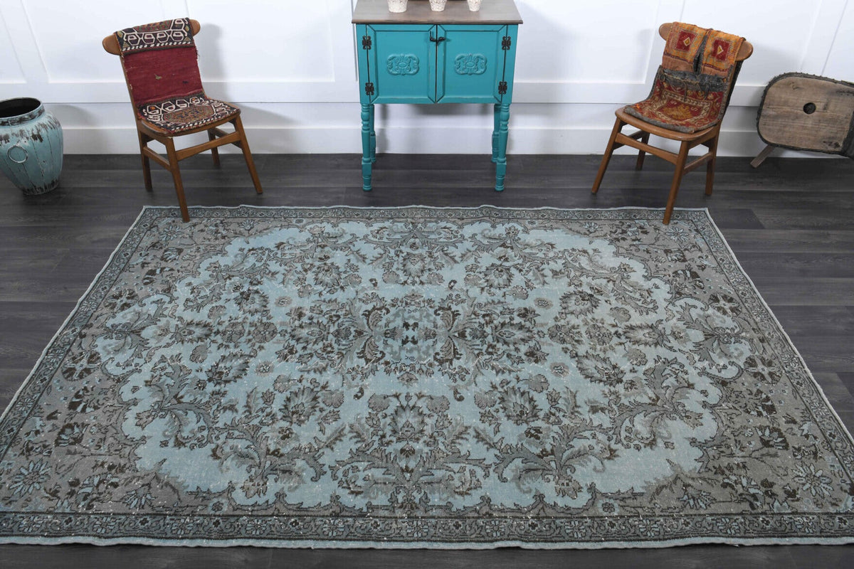 El yapımı vintage halı 183x274 cm oryantal desenli yün - desen detayı