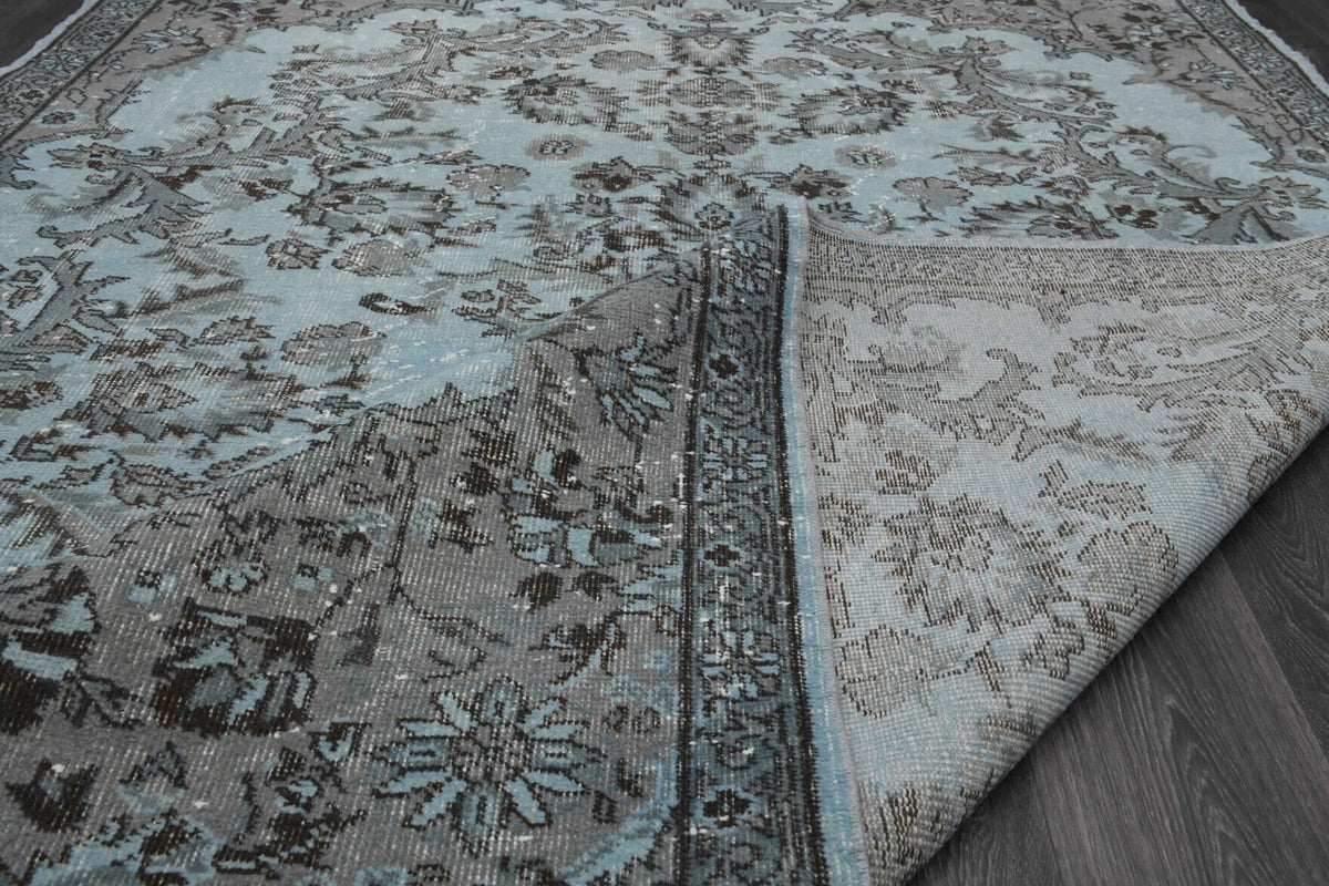 El yapımı vintage halı 183x274 cm oryantal desenli yün - üstten görünüm