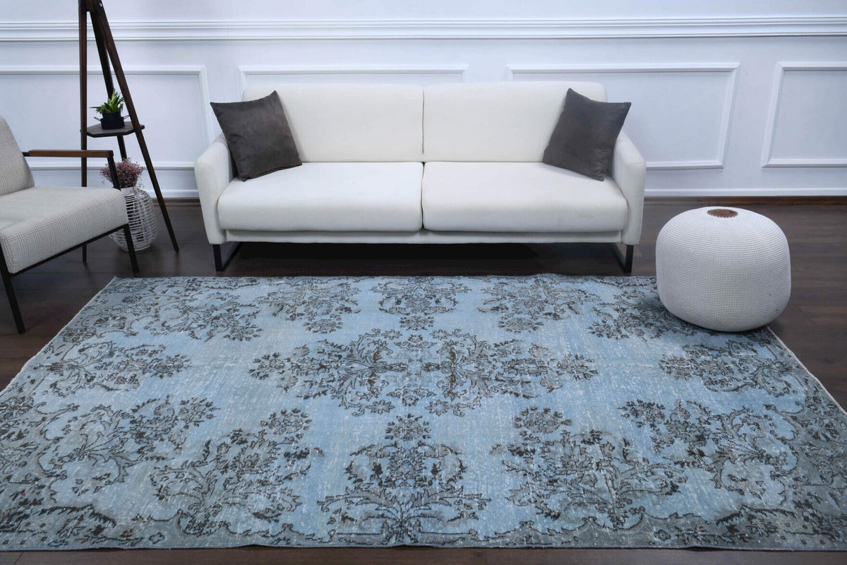 Vintage Oushak Blue Area Rug