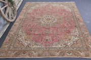 El yapımı vintage halı 231x323 cm oryantal desenli yün - detay görünümü