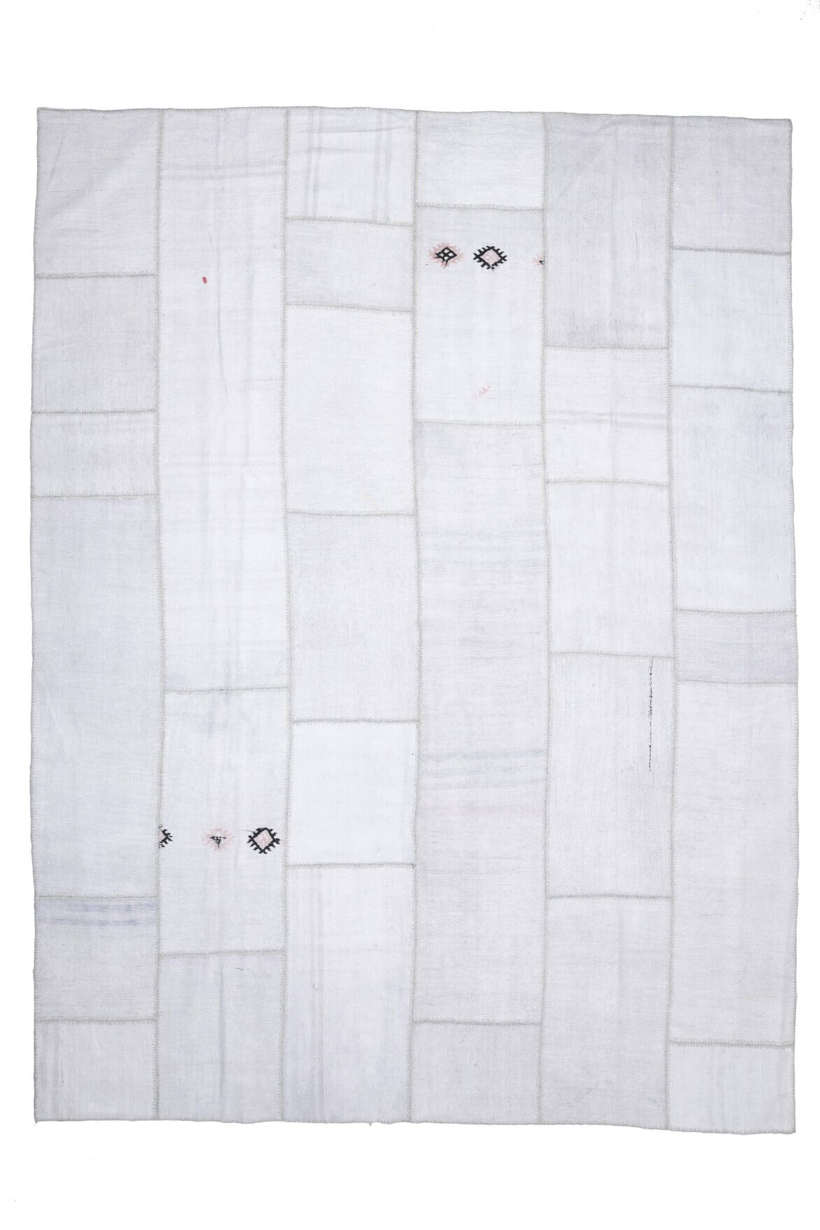 El yapımı vintage halı 295x394 cm düz desenli yün - detay görünümü