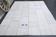 El yapımı vintage halı 295x394 cm düz desenli yün - detay görünümü