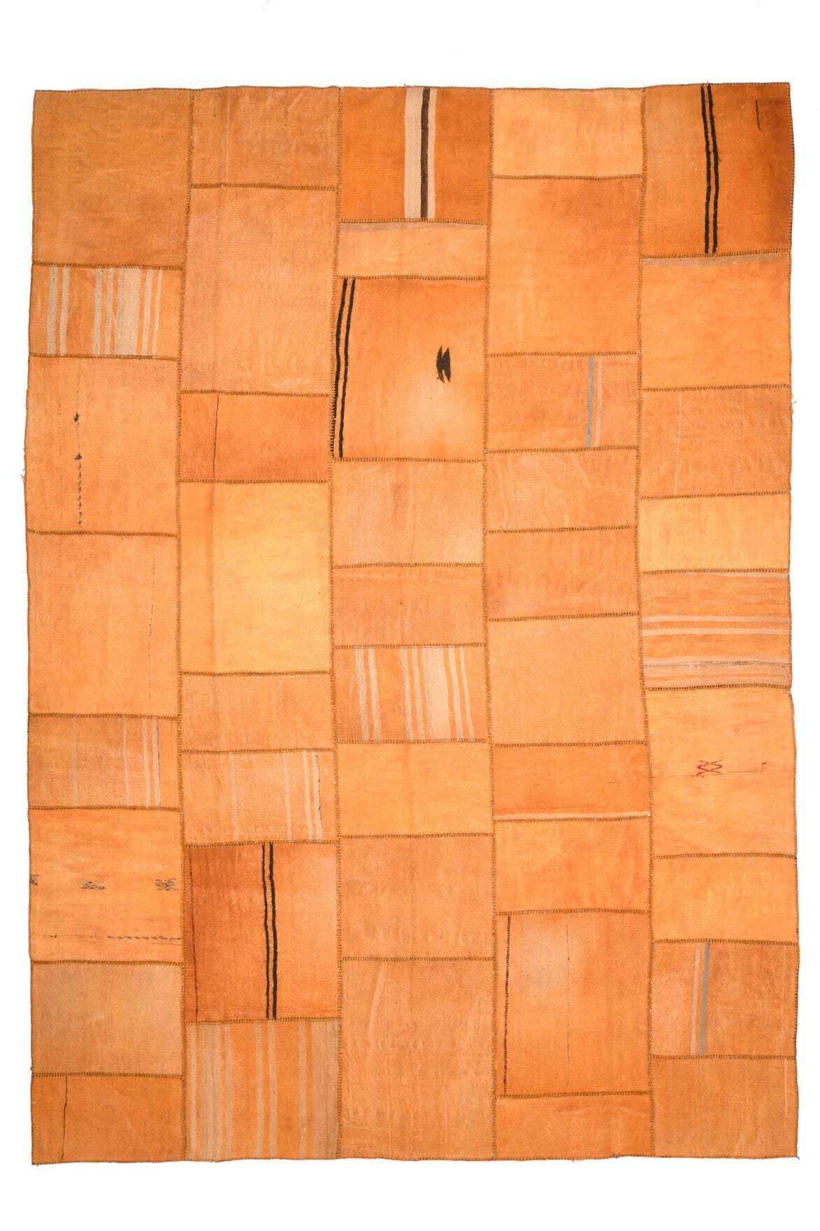 El yapımı vintage halı 287x399 cm düz desenli yün - detay görünümü
