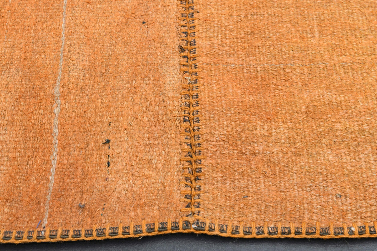 El yapımı vintage halı 287x399 cm düz desenli yün - yakın çekim doku detayı