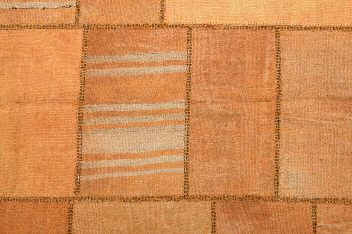 El yapımı vintage halı 287x399 cm düz desenli yün - ışık altında renk detayı