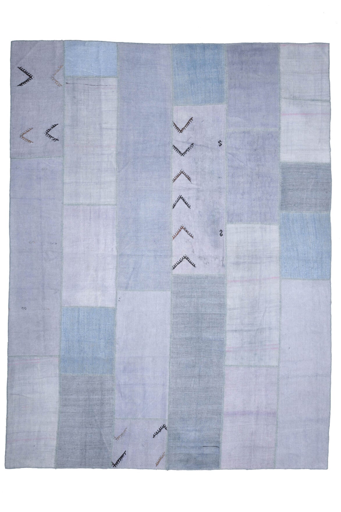 El yapımı vintage halı 300x394 cm düz desenli yün - detay görünümü