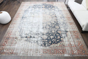 El yapımı vintage halı 287x368 cm oryantal desenli yün - detay görünümü