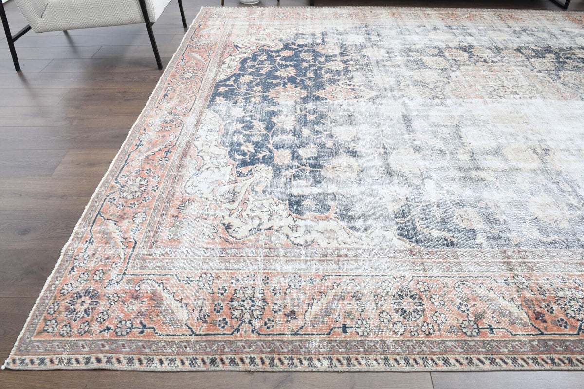 El yapımı vintage halı 287x368 cm oryantal desenli yün - mekan görünümü