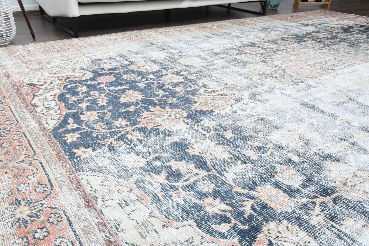 El yapımı vintage halı 287x368 cm oryantal desenli yün - farklı açıdan görünüm