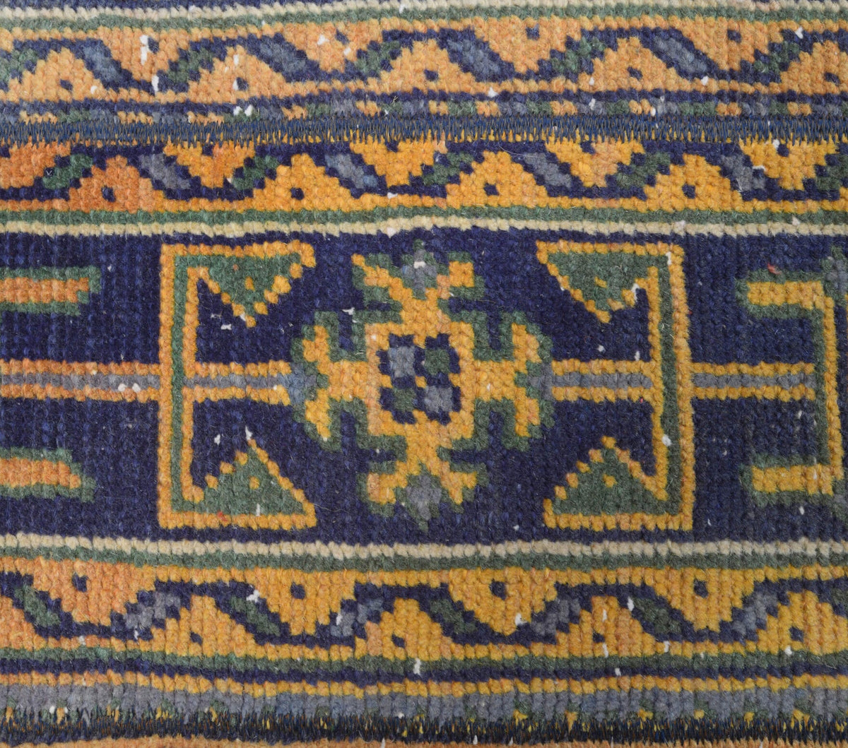 El yapımı vintage yolluk 66x246 cm i̇kat desenli yün - desen detayı