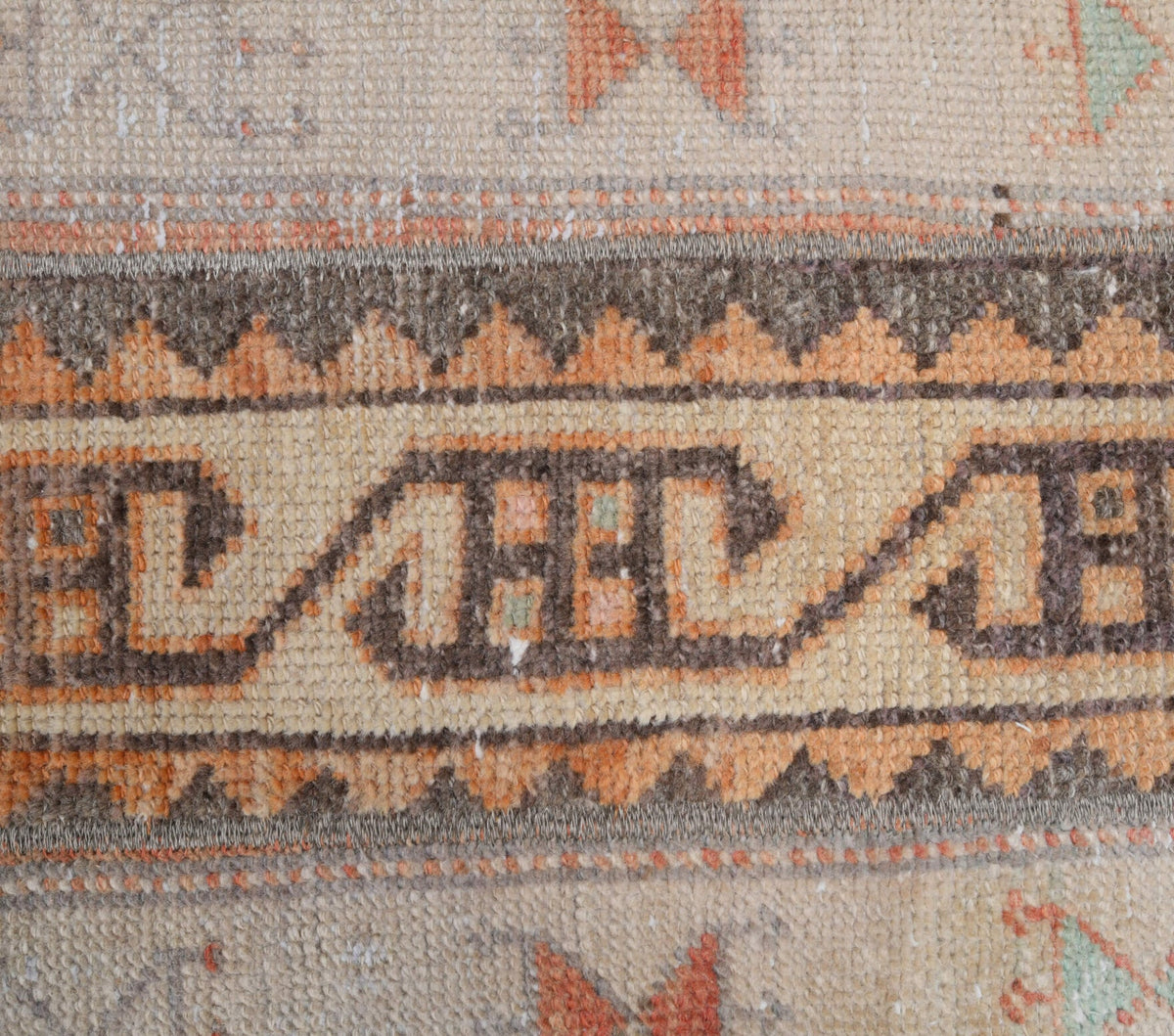 El yapımı vintage yolluk 79x333 cm oryantal desenli yün - desen detayı