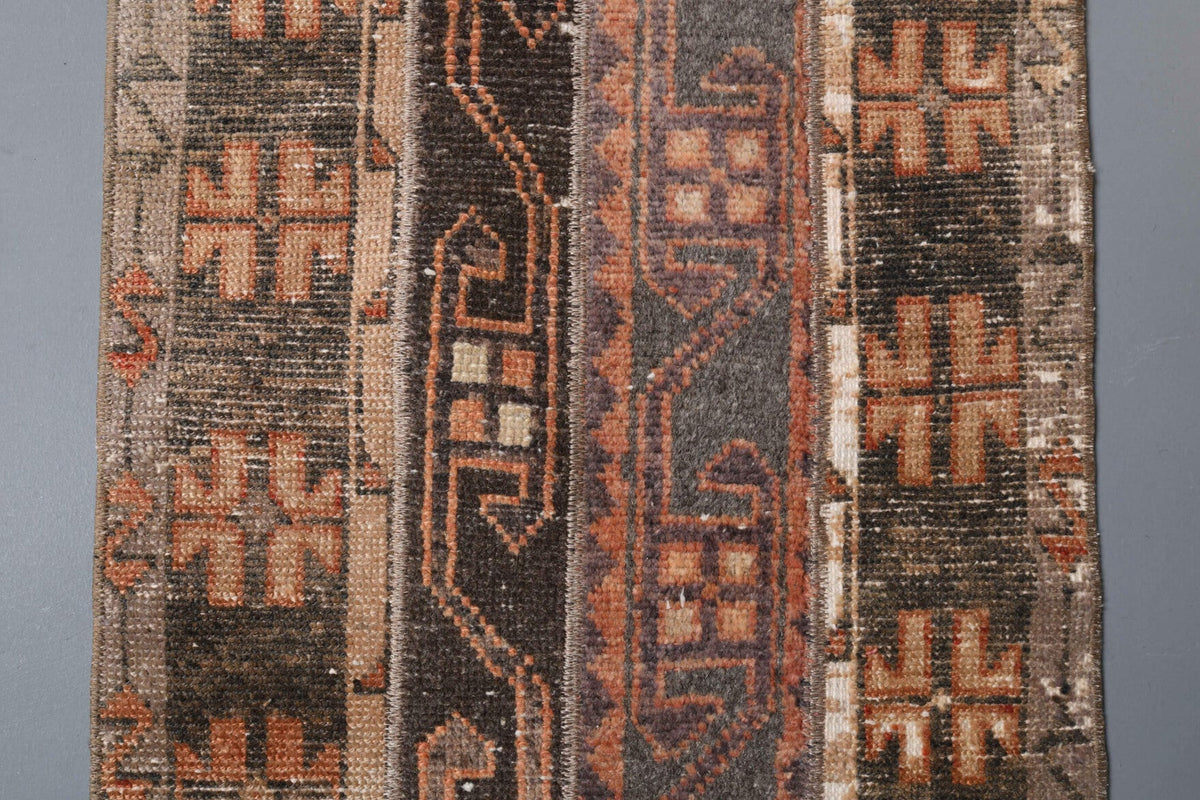 El yapımı vintage yolluk 58x300 cm tribal desenli yün - mekan görünümü