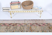 El yapımı vintage yolluk 56x178 cm oryantal desenli yün - detay görünümü