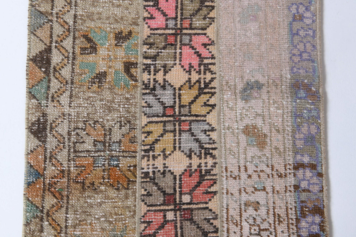 El yapımı vintage yolluk 56x178 cm oryantal desenli yün - desen detayı