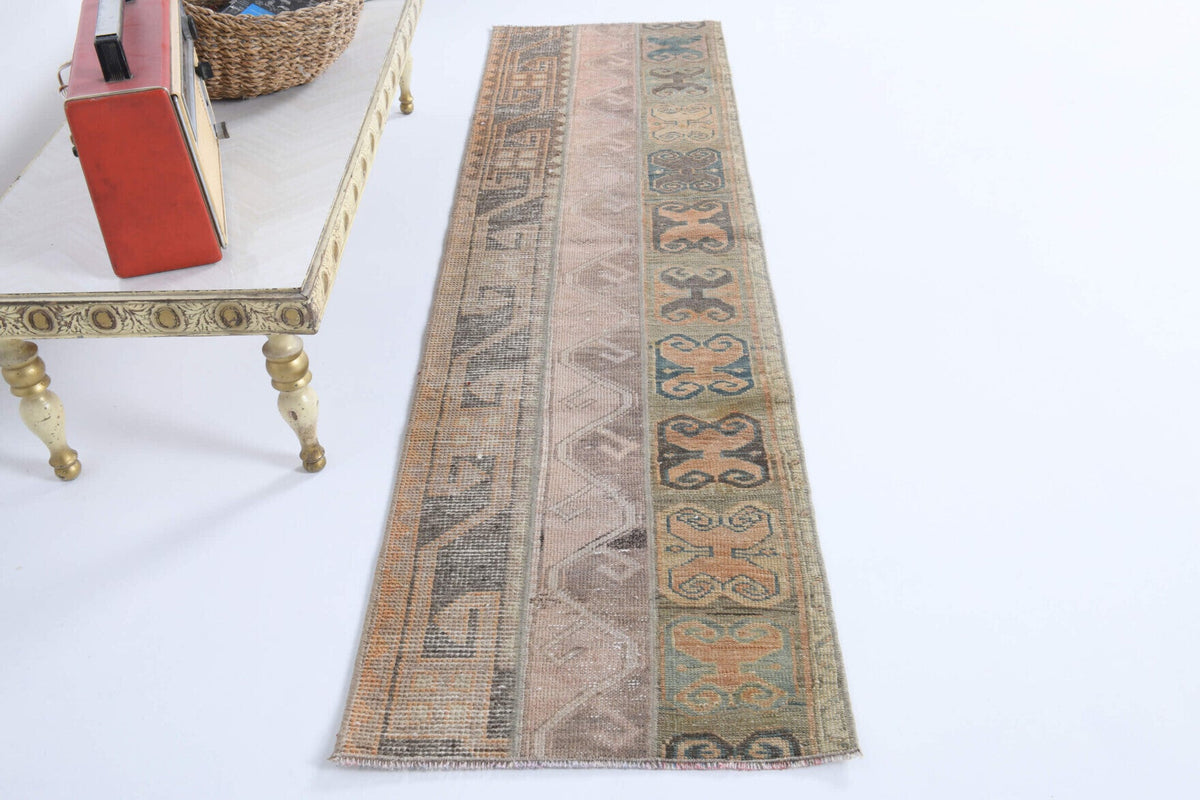 El yapımı vintage yolluk 51x180 cm oryantal desenli yün - açık alan görünümü