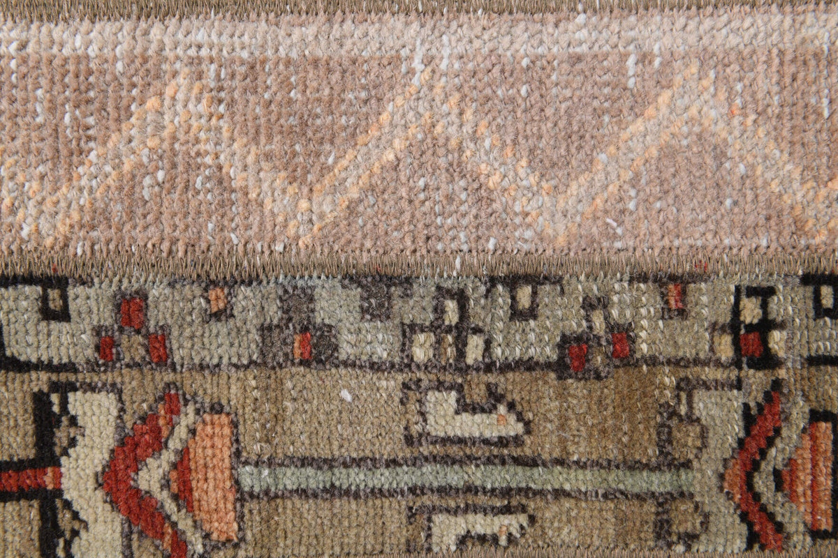 El yapımı vintage yolluk 61x124 cm oryantal desenli yün - desen detayı