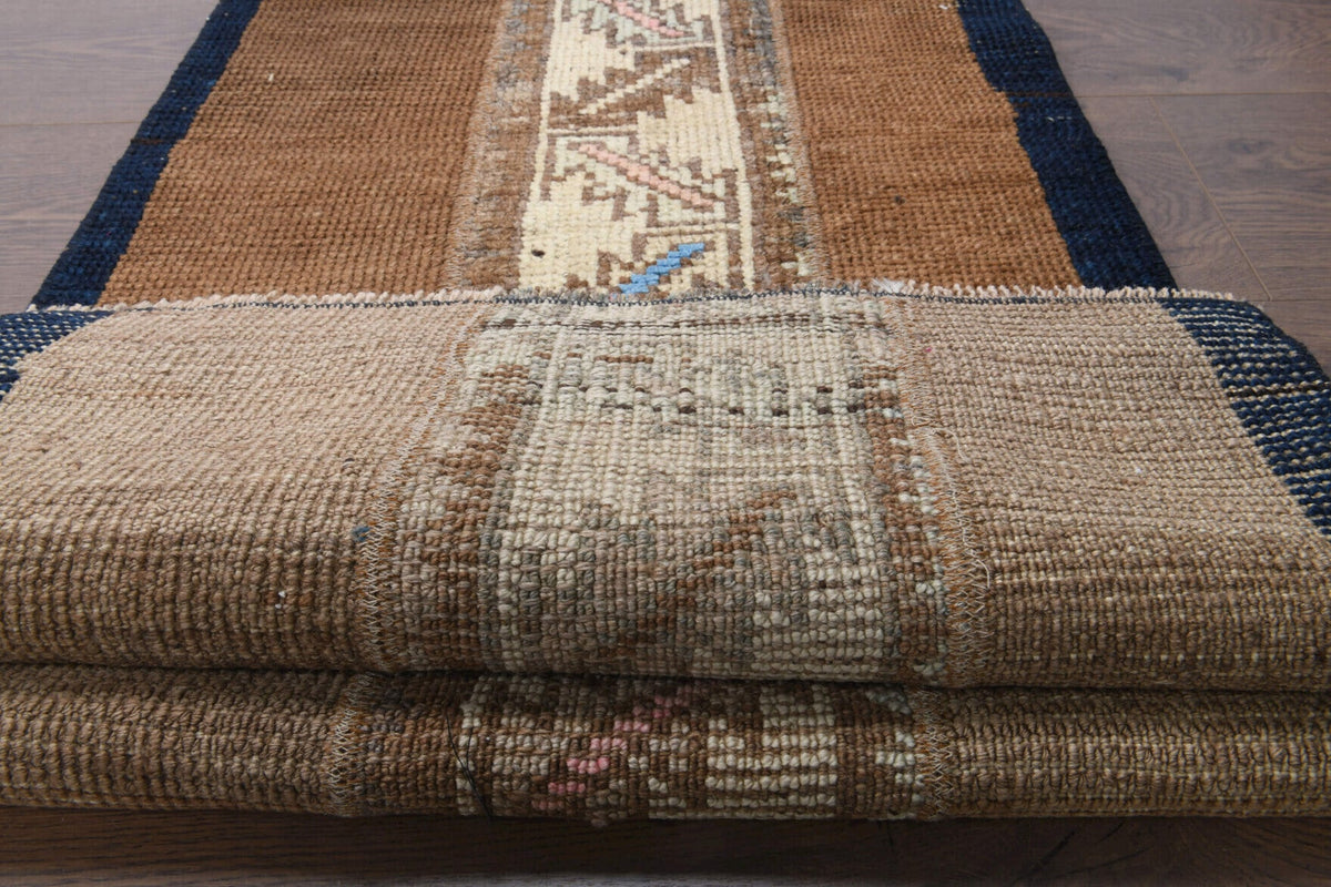 El yapımı vintage yolluk 56x241 cm i̇kat desenli yün - mekan görünümü
