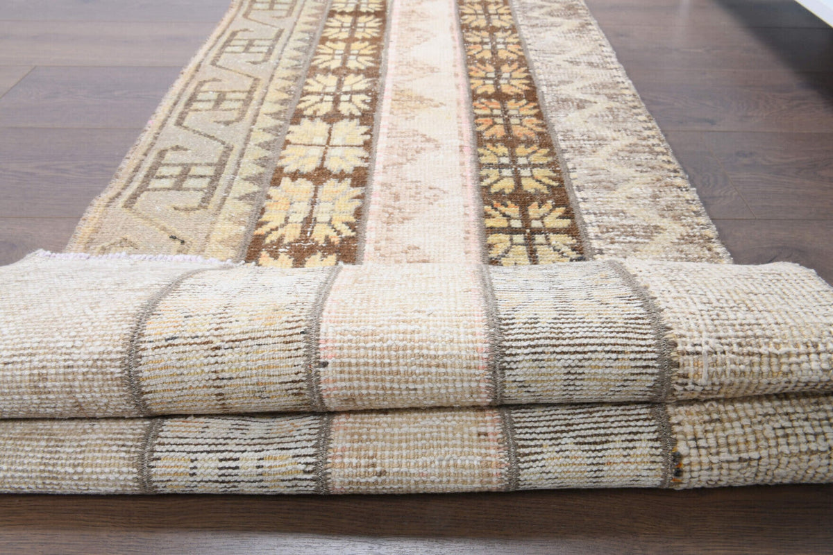 El yapımı vintage yolluk 61x262 cm i̇kat desenli yün - mekan görünümü