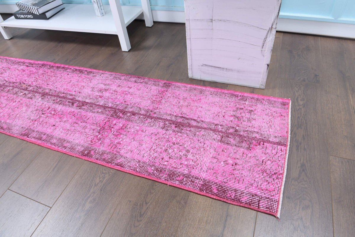 El yapımı vintage yolluk 46x262 cm patchwork desenli yün - desen detayı