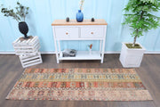 El yapımı vintage yolluk 74x218 cm patchwork desenli yün - detay görünümü