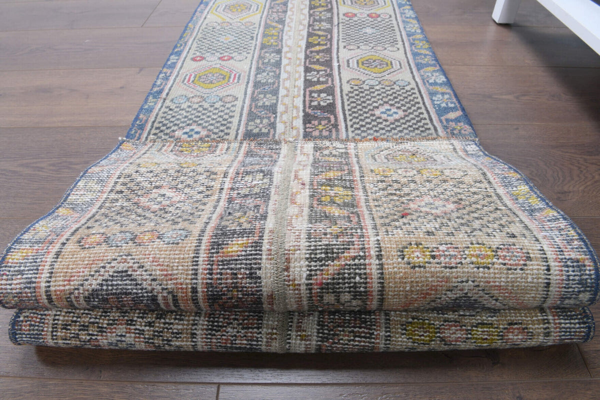 El yapımı vintage yolluk 51x213 cm patchwork desenli yün - mekan görünümü