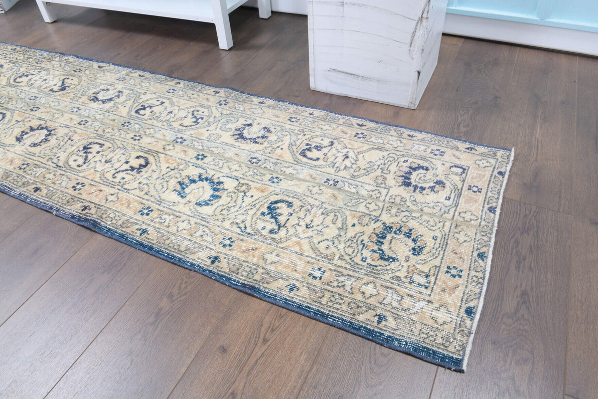 El yapımı vintage yolluk 64x320 cm şal deseni desenli yün - desen detayı